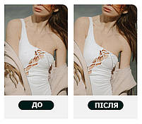 Одноразові стікіні наклейки на груди бежеві комплект 5 пар. Неткані наклейки для сосків під одяг тілесні, фото 7