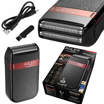 Бритва Adler AD 2923 – вологе/сухе гоління, USB зарядка, 45 хв