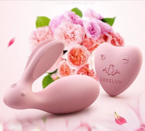 Рожевий мінівібратор кролик із пультом, стимулятор силіконовий точки G і клітора в трусики, Інтимні іграшки, фото 1