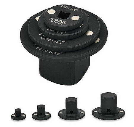 Набір магнітних перехідників 1/4"-1" для головок 4шт ударні TOPTUL GAAR0404, фото 1