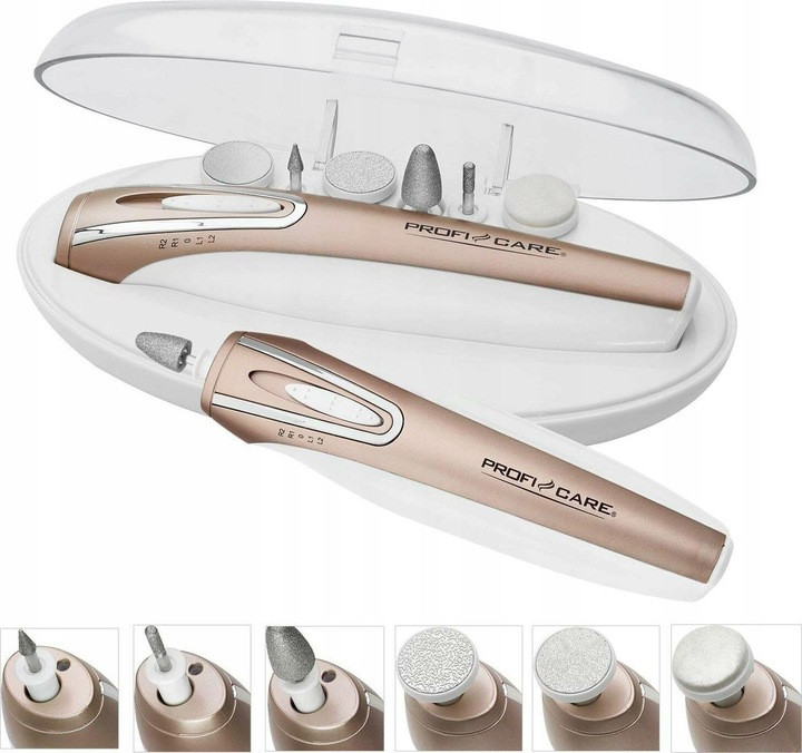 Набір для манікюру ProfiCare PC-MPS 3016 — 6 насадок, LED, футляр, фото 1