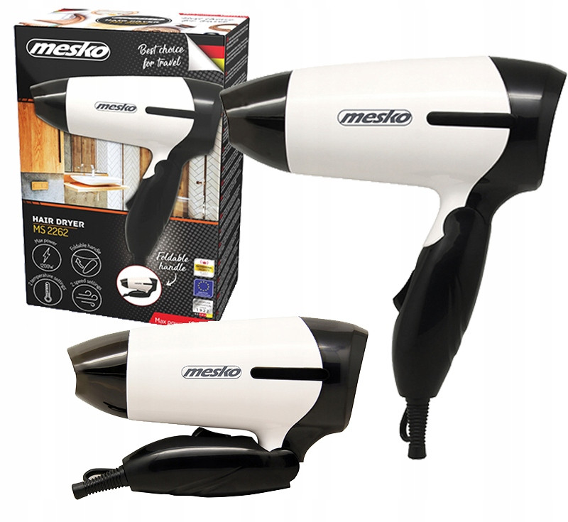 Фен Mesko MS 2262 — складаний, 1200 Вт, 2 режими, концентратор, фото 1