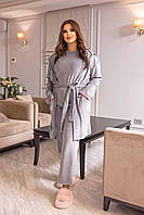 Домашный костюм піжама-трійка з велюру батал Розміри: 50-52, 54-56, 58-60, 62-64