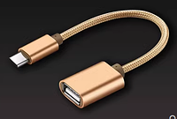 Перехідник USB - miniUSB, золотий колір