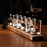 Набір чарок мікс на підставці 6 шт (пуля /граната/герб) в подарунковій упаковці, фото 3