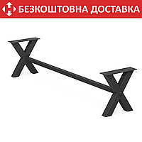 Комплект опор с перемычкой для скамейки из металла 1800×370mm, H=420mm