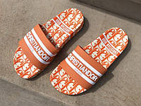 Шлепанцы женские Dior Slides Orange White