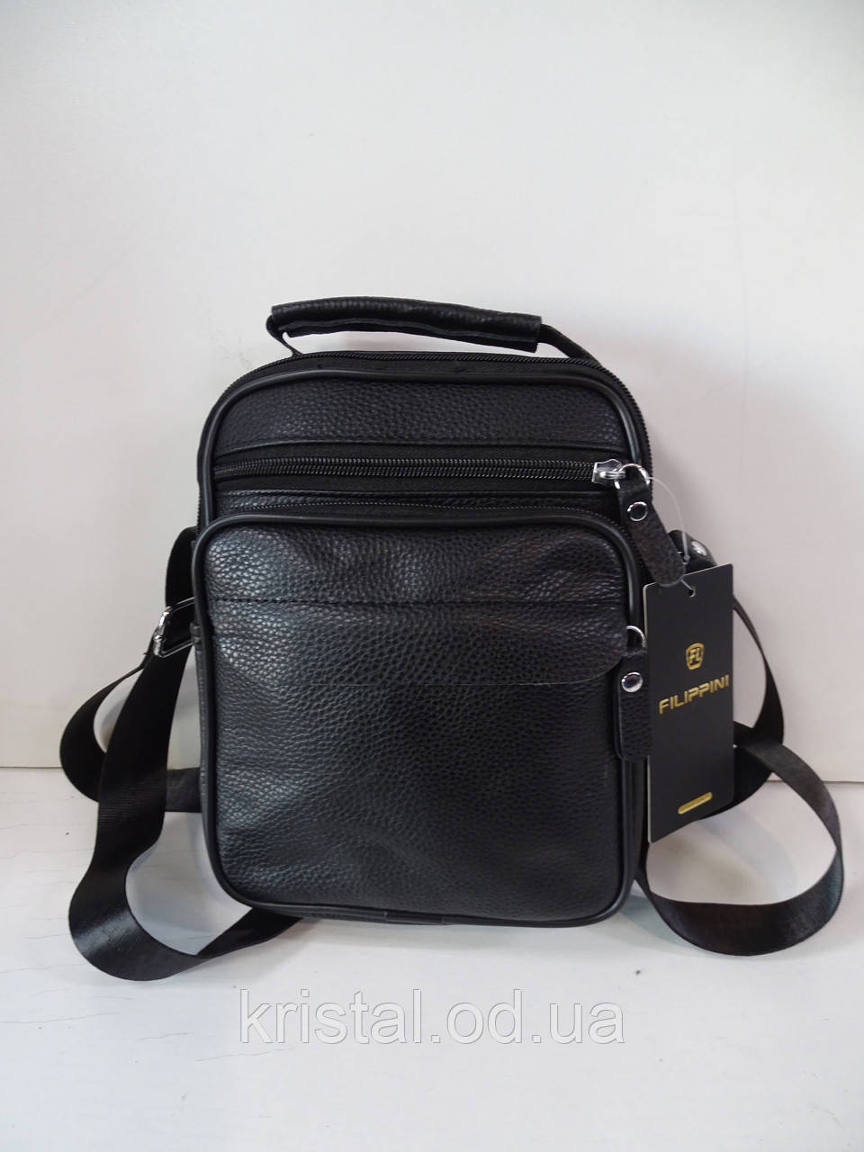 Чоловіча шкіряна сумка гуртом 20*25 см. серії "Goldbe" No3884, фото 1