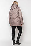 Жіноча зимова куртка Li-169 бежевого кольору в розмірах 48-62, фото 8