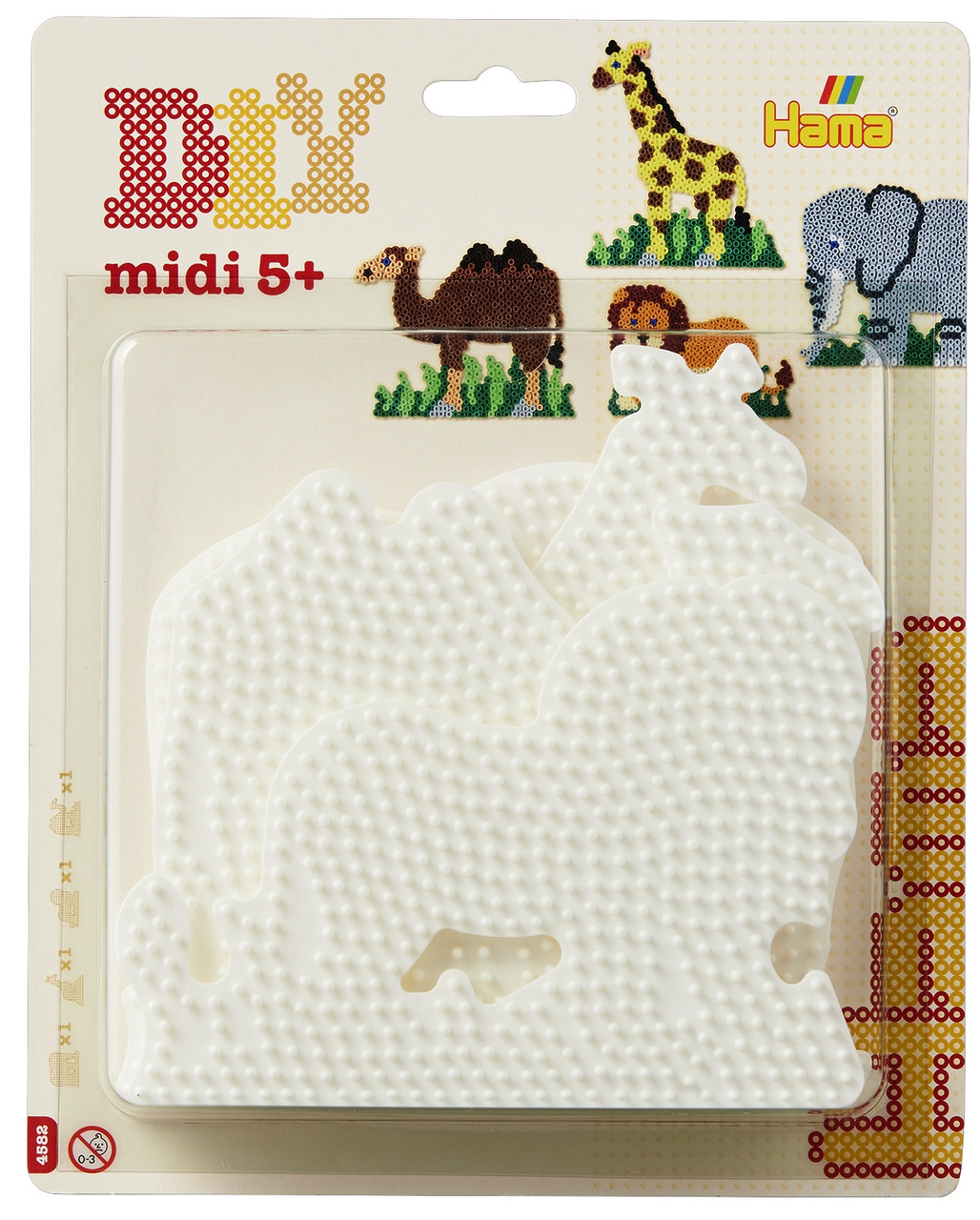 Термомозаїка Hama Набір полів слон 291, жирафа 292, лев 293, верблюд 294 (HM-4582)