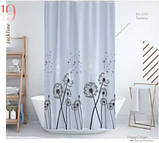 Тканинна шторка для душу Тропік 180 х 200 см Туреччина кульбаба, фото 2