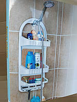 Полиця у ванну навісна настінна біла пластикова пряма 62 см