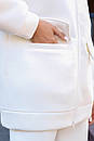 Жіночий подовжений теплий білий бомбер на флісі 40 42 44 46 48 розміри Ріджин, фото 5