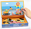 Захоплюючі розвиваючі магнітні пазли з тваринами та транспортом біла магнітна дошка для малювання 10 карточок 80 елементів, фото 8