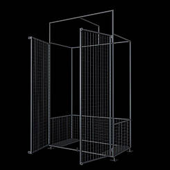 Сітчастий Бокс 1300х1940+300х750 для холодильної вітрини на замку антивандальний КСХВ-1150