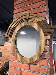 Дзеркало настінне з дерева в лоф стилі \ горіх