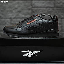Чоловічі кросівки Reebok Classic (чорні з коричневим) зручні осінні кросівки для повсякденного носіння KS 2097