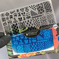 Пластина з трафаретом 244 для стемпінгу Starlet Professional (12х6см)