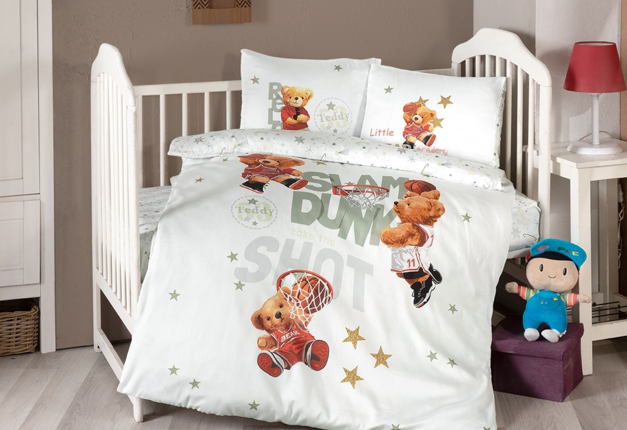 Детское постельное белье из бамбука сатина First Choice Турция Турецкое постельное для детей мишка баскетбол - фото 2 - id-p2055299634