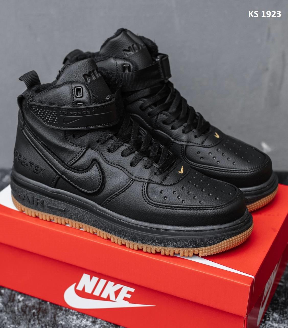 Чоловічі зимові кросівки Nike Lunar Winter (чорні з жовтогарячим) високі повсякденні кроси KS 1923 Найк топ, фото 1