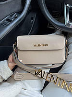 Женская сумка Valentino Beige (бежевая) стильная повседневная сумочка AS450 топ