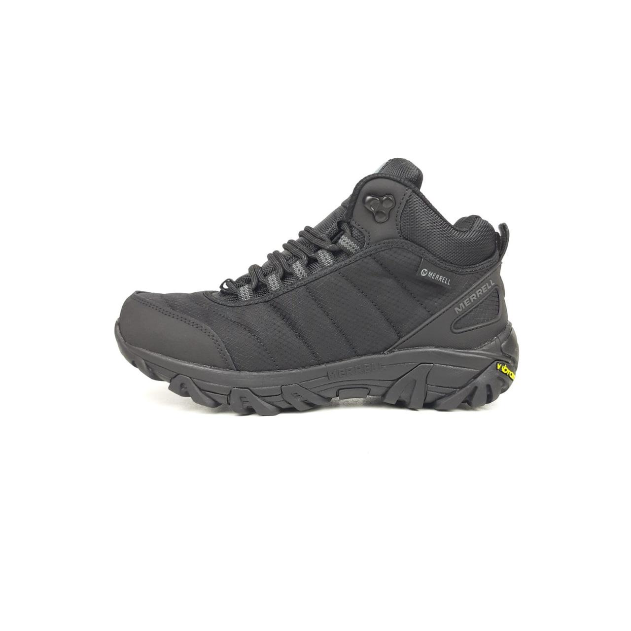 Чоловічі зимові кросівки Merrell Moc ll (чорні) модні високі кросівки 4079 Мерелл топ, фото 1