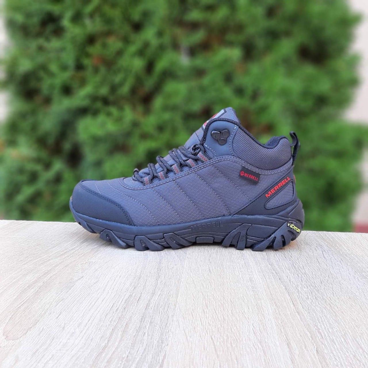 Чоловічі зимові кросівки Merrell Moc ll (сірі) модні високі кросівки 4081 Мерелл топ, фото 1