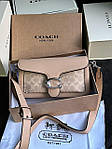 Жіноча сумка Coach Tabby Shoulder Bag 26 With Signature Canvas Sand Taupe (бежева) крута сумка KIS99149 топ, фото 7