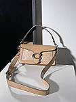 Жіноча сумка Coach Tabby Shoulder Bag 26 With Signature Canvas Sand Taupe (бежева) крута сумка KIS99149 топ, фото 8