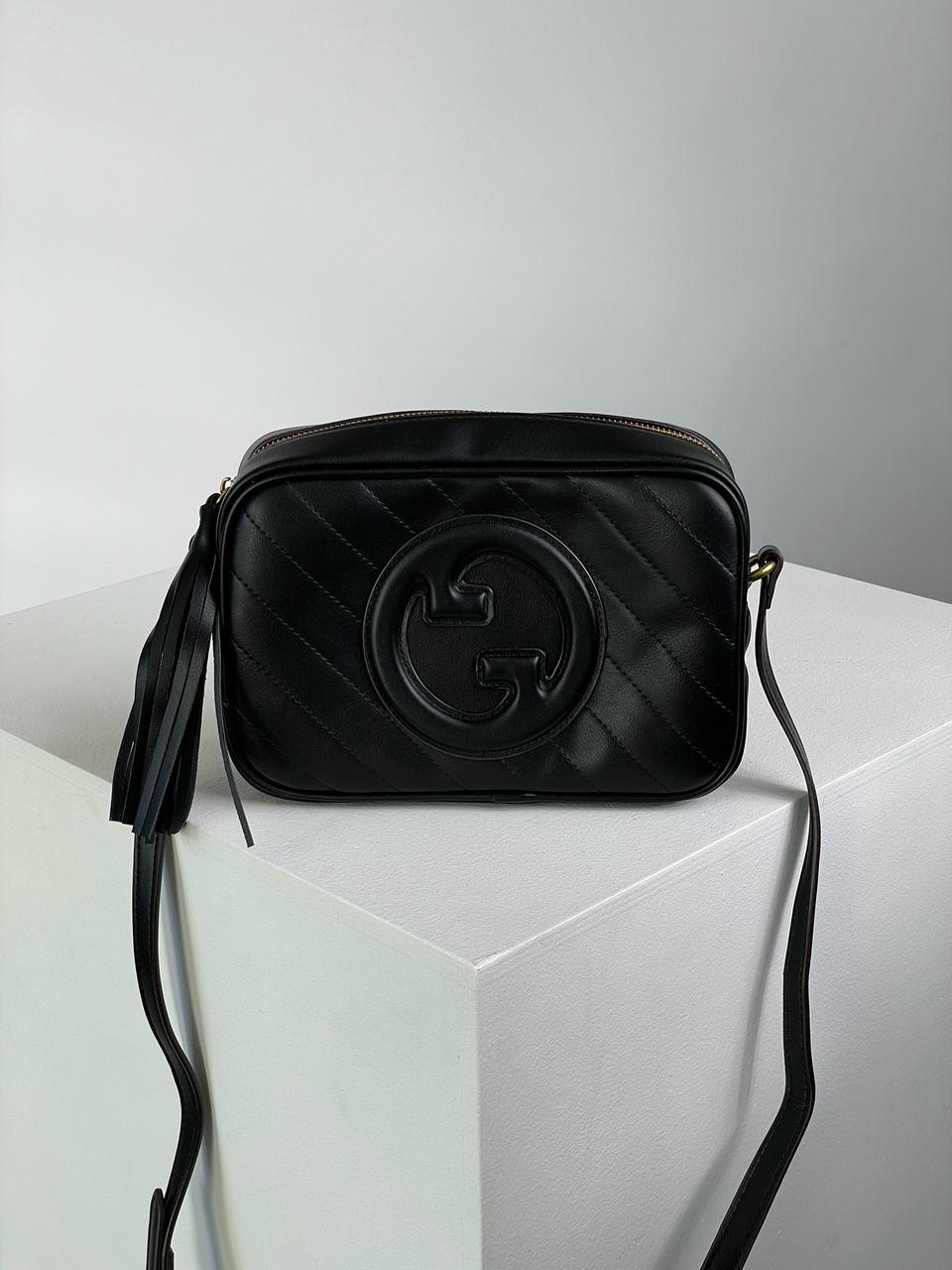 Жіноча сумка Gucci Blondie Medium Shoulder Bag Black (чорна) красива зручна сумочка KIS99159 топ, фото 1