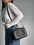 Жіноча сумка Gucci Blondie Medium Shoulder Bag Black (чорна) красива зручна сумочка KIS99159 топ, фото 5