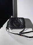 Жіноча сумка Gucci Blondie Medium Shoulder Bag Black (чорна) красива зручна сумочка KIS99159 топ, фото 9