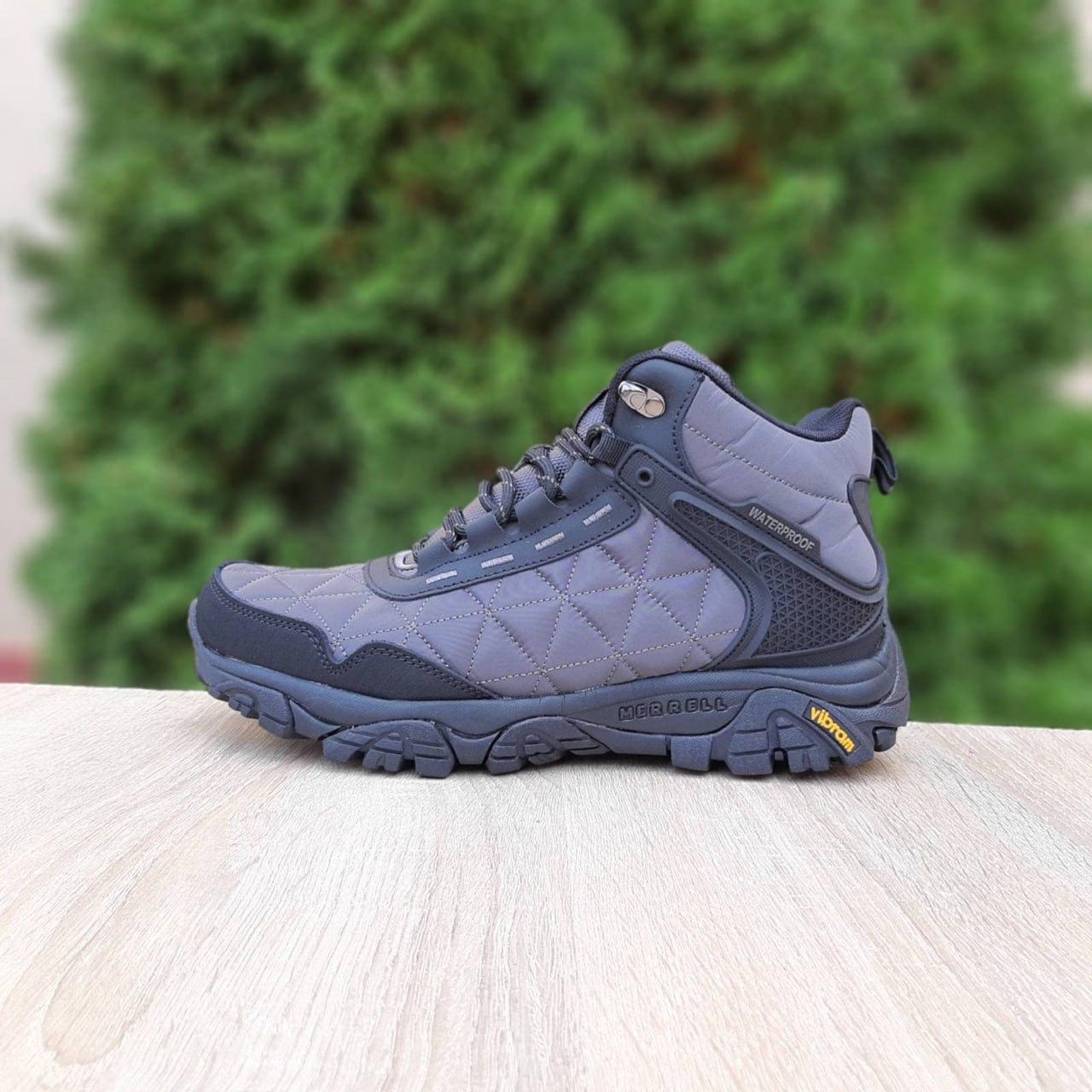 Чоловічі зимові кросівки Merrell Tracking (світло-сірі) модні високі кросівки 4084 Меррелл топ, фото 1