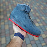 Чоловічі зимові кросівки Nike Air Force 1 (сірі) високі стильні кросівки 4036 Найк топ, фото 5