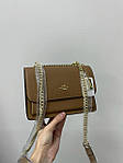 Жіноча сумка Coach Mini Klare Crossbody in Signature Canvas Total Beige (темно-бежева) крута сумка KIS99178 топ, фото 2