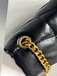 Жіноча сумка Yves Saint Laurent Puffer Small in Nappa Leather Gold Chain (чорна) модна сумочка KIS9918 топ, фото 6