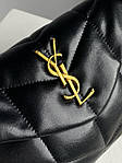 Жіноча сумка Yves Saint Laurent Puffer Small in Nappa Leather Gold Chain (чорна) модна сумочка KIS9918 топ, фото 8