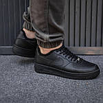 Чоловічі зимові кросівки Nike Air Force Winter (чорні) низькі стильні кросівки 2503 Найк топ, фото 7