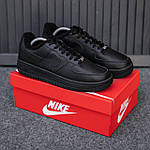 Чоловічі зимові кросівки Nike Air Force Winter (чорні) низькі стильні кросівки 2503 Найк топ, фото 8
