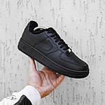 Чоловічі зимові кросівки Nike Air Force Winter (чорні) низькі стильні кросівки 2503 Найк топ, фото 9