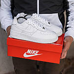 Чоловічі зимові кросівки Nike Air Force Winter (білі) низькі стильні кросівки 2504 Найк топ, фото 6