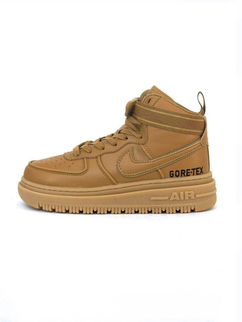 Чоловічі зимові кросівки Nike Air Force 1 Gore-Tex Brown (коричневі) високі стильні кросівки арт7596 Найк топ, фото 1
