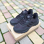 Чоловічі зимові кросівки Adidas (чорні) модні низькі кросівки 4089 Адідас топ, фото 7