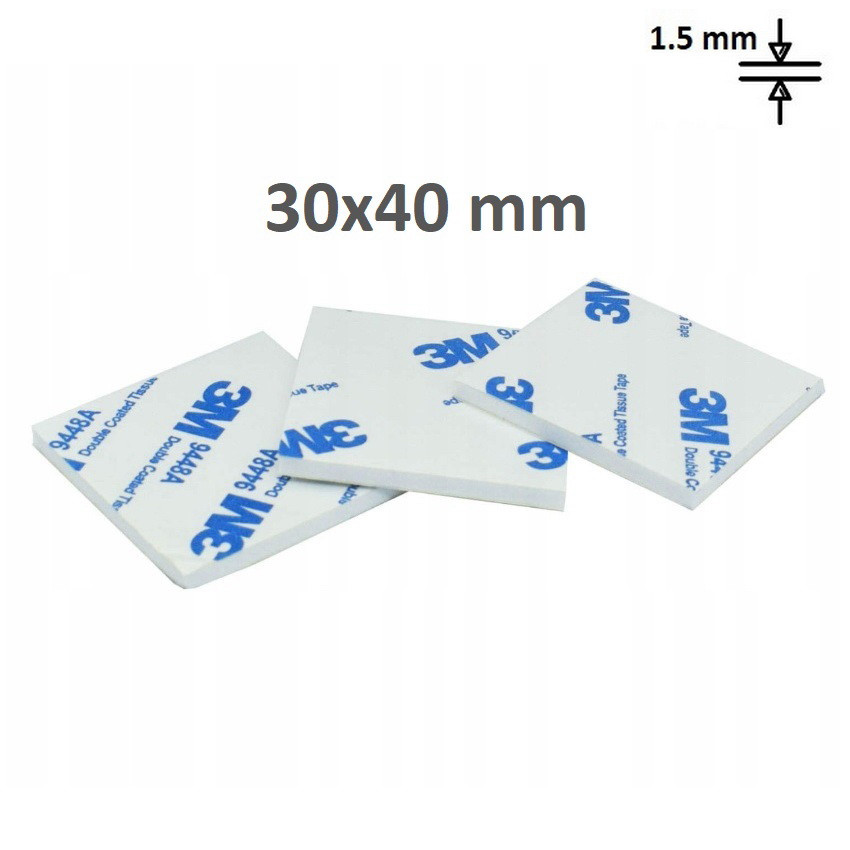 Двосторонній 3М VHB скотч для монтажу, для дому, в авто White 30х40 мм (3 в 1)