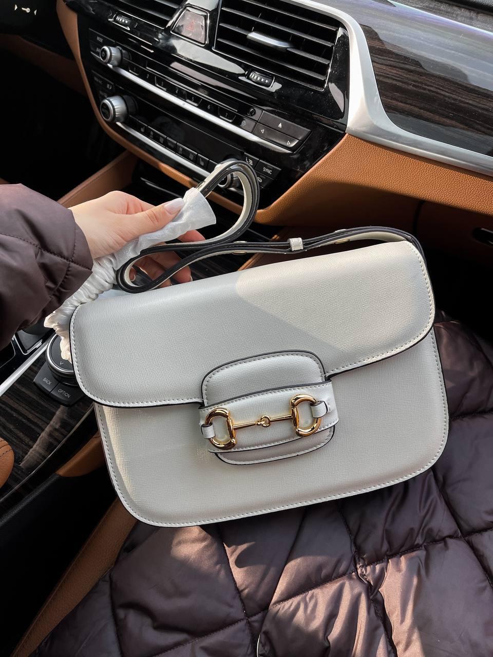 Жіноча сумка Gucci (біла) красива повсякденна сумочка на довгому ланцюжку Gi92042 топ, фото 1