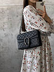 Жіноча сумка Gucci Horsebit (чорна) красива зручна сумочка Gi3806 топ, фото 3