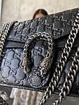 Жіноча сумка Gucci Horsebit (чорна) красива зручна сумочка Gi3806 топ, фото 8