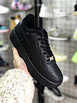 Чоловічі зимові кросівки Nike Air Force 1 Low Black Fur (чорні) низькі стильні кросівки арт7611 Найк топ, фото 6