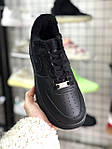 Чоловічі зимові кросівки Nike Air Force 1 Low Black Fur (чорні) низькі стильні кросівки арт7611 Найк топ, фото 2