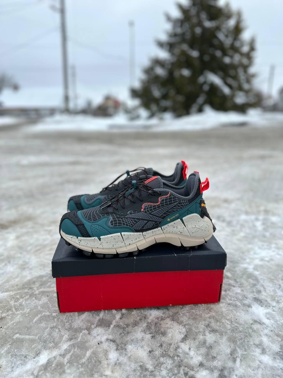 Чоловічі кросівки Reebok Zig Kinetica II Gore-Tex Edge Green Beige (зелені) модні кросівки art0536 Рибок топ, фото 1